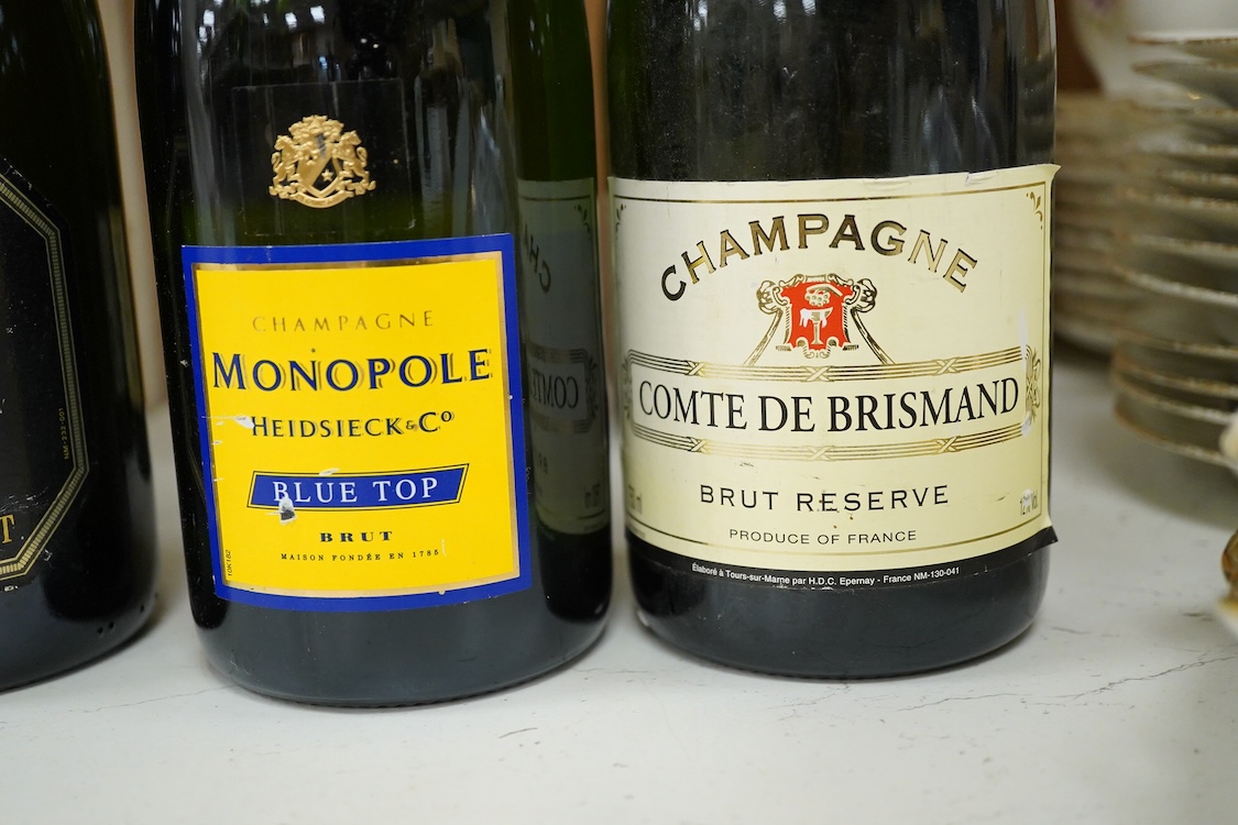 Six various bottles of Champagne to include Monopole, Lanson Black Label and G H Martel & Co